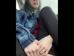Stealthy & Filthy: Sneaking Orgasm in Car with Pussy Out