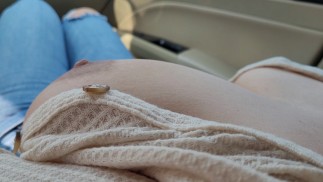 Touching Petite Big Boobs in the Car