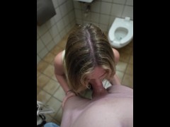 Dirty slut gets railed raw in a public bathroom - Screenshot 14 of 16 - Pov Blowjob