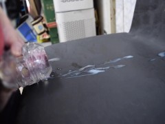透明な貫通型オナホでシコシコ大量射精しました - Screenshot 16 of 16 - オナニー