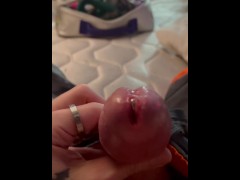 Cock sounding with extreme pre cum drips