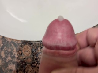 Huge Cum in a Marble Sink
