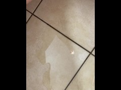 Peeing on bathroom floor