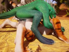Furry girls fuck lizard man in hardcore Wild Life sex