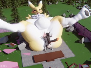 Renamon 和 Aak 玩得很开心