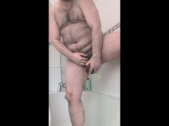 FTM Cub rides Bad Dragon in the shower