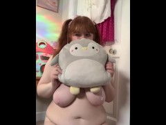 Submissive redhead in pigtails adorably strips for you