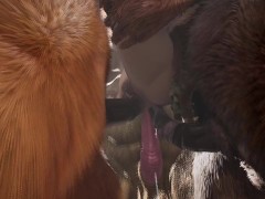 Latina getting fucked by three monster cocks
