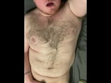 Bear cub jerks off and shoots cum
