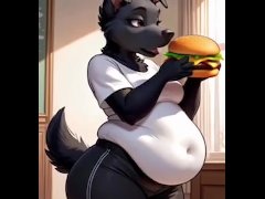 Furry weight gain anthro dog girl