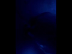 I choke on his cock. Amateur blowjob in the hot tub outside.