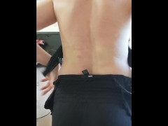 Mature Milf Trying on her 3 Black Bra for you in front of the Camera and showing boobs