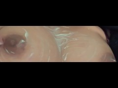 Asian Girl gets cum all over tits POV