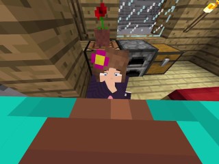 在 Minecraft 中与 Jenny 进行热辣性爱、乳房和口交