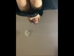Upskirt Tease - No Panties with Foot Fetish View!