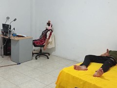 my stepsister sitting in the corner while I masturbate