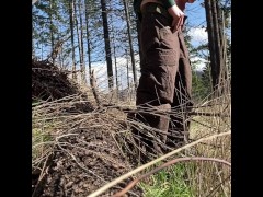 Masturbation along a public hiking trail. Hope nobody walks by...