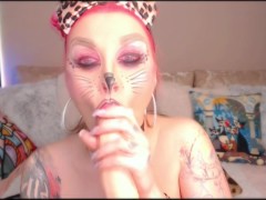 KITTY Costume INTENSIVE BJ Teasing you with my HUGE TITS Dirtytalk AHEGAO FACIAL