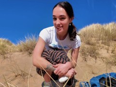 SQUIRTING ON THE BEACH WITH MY LUSH 14/16