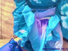 【自宅で静かに】青い和服【疑似SEXディルドオナニー】 - Screenshot 11 of 16 - Anal