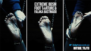 BDSM Hard Falaka Bastinado and Foot Torment on poor slave girl MKsubtility chained in restraints