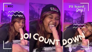 Daddysitter JOI on facetime | Huge boob ebony BBW countdown until you cum