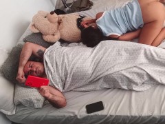 I masturbate in front of my horny stepdad and we make a video.