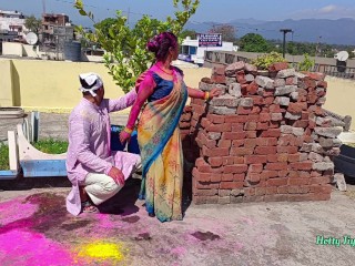 Hot XXX Outdoor Fucking with my Friends Step Sister on Holi