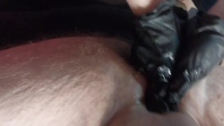 Close up amateur BBW fisting and Double fisting hubby's ass