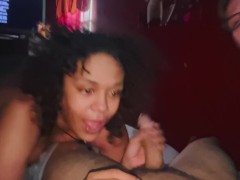 Two babes suck huge cock and enjoy it!!!