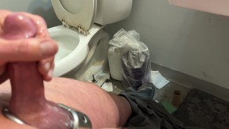 Ballstretching mechanic thick dick cum