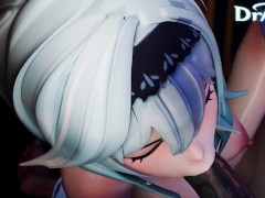 Yelan x Eula Blowjob cum swap hilichurl Genshin Impact hentai 3D