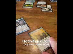 Public parking lot blowjob for nerdy magic the gathering fan