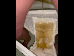 Soaking my diaper with piss before I could get it on