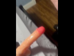While he cums in her, I cum on a cock and her picture