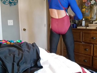 I came home from the gym hot and horny, LycraLove7 behind the scenes!!!