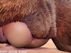 Passionate furry sex with a beautiful view