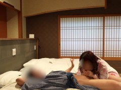 浴衣美人のねっとりローション手コキ&唾液たっぷりフェラ