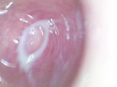 Camera deep inside of the wet pussy and captured the intense female orgasm!!