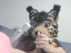 Furry lynx cum moaning loudly