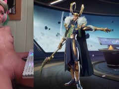 Playing Marvel Rivals with My Friends while I Secretly Masturbate (Creampie + Dildo Ride + SPANKING)