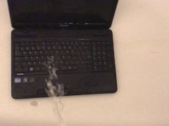 Pissing On My PC Laptop Computer