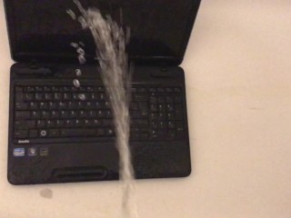 Pissing on my PC Laptop Computer