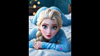 Красивая ИИ модель Эльзы из мультика дисней