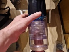 boyfrend like to cum inside wicked willy machine thinking about his girlfrend!