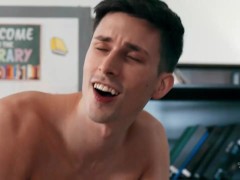 TRANS ANGELS - Raven-Haired Librarian Eva Maxim Assists Cute College Guy In Exchange With His Ass