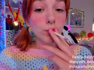 Cute, Sweet Girl Smoking