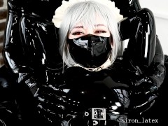 Rubber maid strapped to chair and vibrator fixed