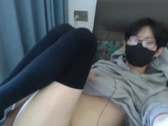 死鱼眼男高中生黑色过膝袜自慰 - Screenshot 4 of 16 - Asian Femboy