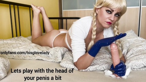 Latex gloves JOI handjob to cum if you cant last long